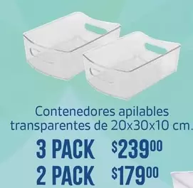 Oferta de Contenedores Apilables Transparentes por $239 en Soriana Híper