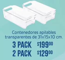 Oferta de Contenedores Apilables Transparentes por $199 en Soriana Híper