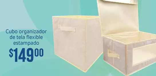 Oferta de Cubo Organizador De Tela Flexible Estampado por $149 en Soriana Híper