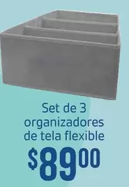 Oferta de Set De 3 Organizadores De Tela Flexible por $89 en Soriana Híper