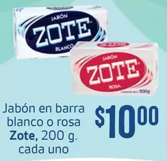 Oferta de Zote - Jabón En Barra Blanco O Rosa por $10 en Soriana Híper