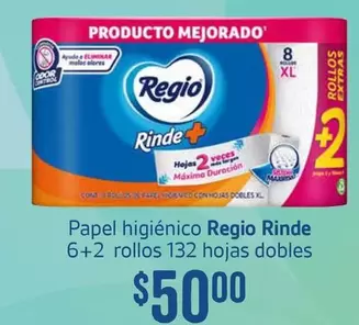 Oferta de Regio - Papel Higiénico Rinde por $50 en Soriana Híper