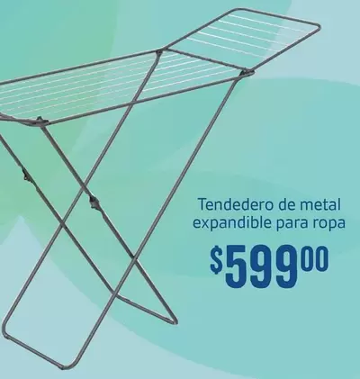 Oferta de Tendedero De Metal Expandible Para Ropa por $599 en Soriana Híper