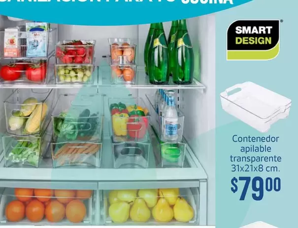 Oferta de Smart - Contenedor Apilable Transparente por $79 en Soriana Súper