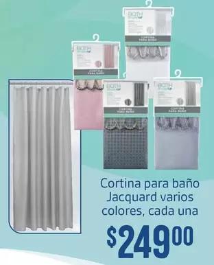 Oferta de Una - Cortina Para Baño Jacquard Varios Colores, Cada Una por $249 en Soriana Súper