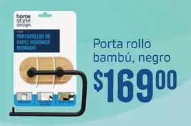 Oferta de Style - Porta Rollo Bambu, Negro por $169 en Soriana Súper