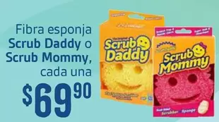 Oferta de Una - Fibra esponja Scrub Daddy o Scrub Mommy por $69.9 en Soriana Súper