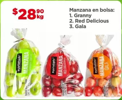 Oferta de Marketside - Manzana En Bolsa: Granny 2 Red Delicious por $28.9 en Bodega Aurrera