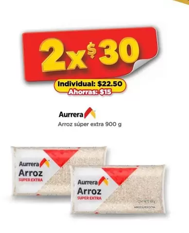 Oferta de Aurrera - Arroz Súper Extra por $22.5 en Bodega Aurrera