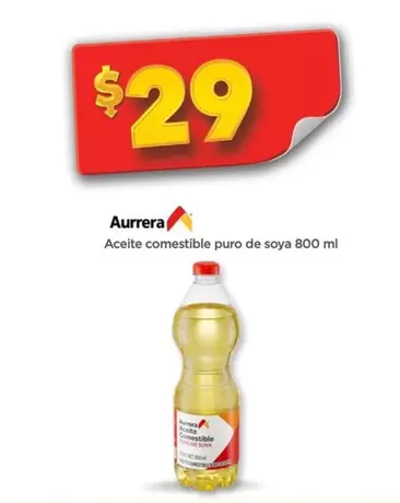 Oferta de Aurrera -  Aceite Comestible Puro De Soya 800 Ml en Bodega Aurrera