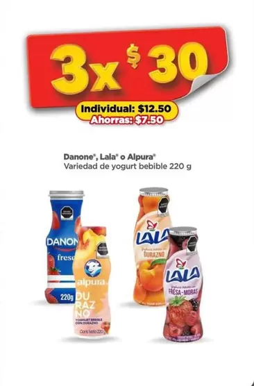 Oferta de Alpura - Danone + Lalair por $12.5 en Bodega Aurrera