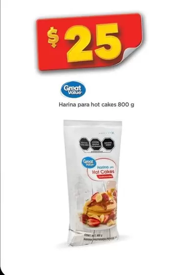 Oferta de Great Value - Harina Para Hot Cakes por $25 en Bodega Aurrera