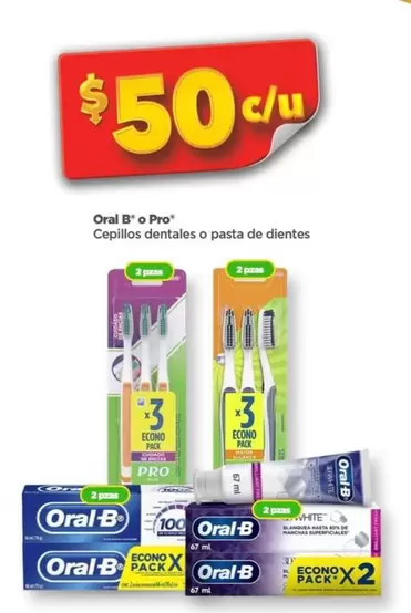 Oferta de Oral B - inhos Cepillos Dentales O Pasta De Dientes por $50 en Bodega Aurrera