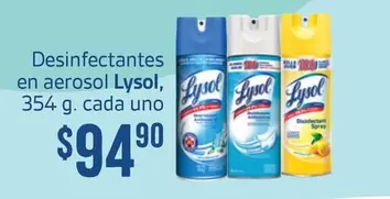 Oferta de Lysol - Desinfectantes En Aerosol por $94.9 en Soriana Híper