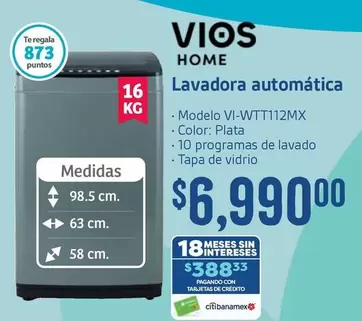 Oferta de Vios - Lavadoras Automática por $6990 en Soriana Híper