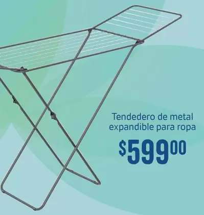 Oferta de Tendedero De Metal Expandible Para Ropa por $599 en Soriana Híper