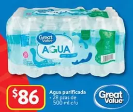 Oferta de Great Value - Agua Purificada por $86 en Walmart