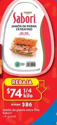 Oferta de Parma - Jamon De Pierna Extra Fino por $86 en Walmart