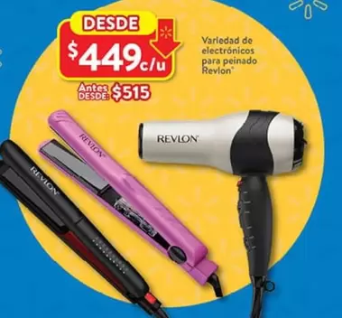 Oferta de Revlon - Variedad De Electronicos Para Peinado por $449 en Walmart