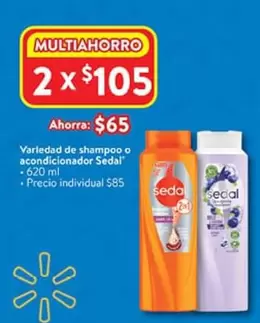 Oferta de Sedal - Variedad De Shampoo O Acondicionador por $105 en Walmart