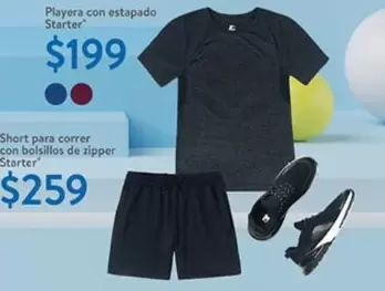 Oferta de Short Para Correr Con Bolsillos De Zipper Starter por $259 en Walmart