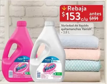 Oferta de Vanish - Variedad De Líquido Quitamanchas por $153 en Walmart