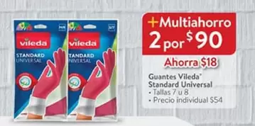 Oferta de Vileda - Guantes Vitada Standard Universal por $90 en Walmart