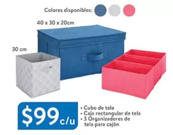 Oferta de Cubo De Tela por $99 en Walmart