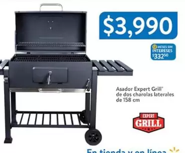 Oferta de Asador Expert Grill De Dos Charolais Laterales De 158 Cm por $3990 en Walmart