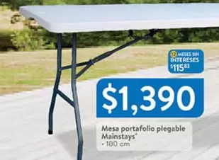 Oferta de Mainstays - Mesa Portafolio Plegable por $1390 en Walmart