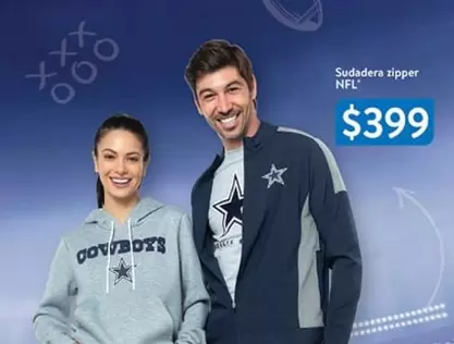 Oferta de NFL - Sudadera Zipper por $399 en Walmart