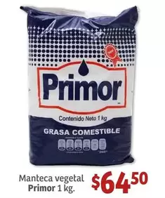 Oferta de Primor - Manteca Vegetal por $64.5 en Soriana Híper