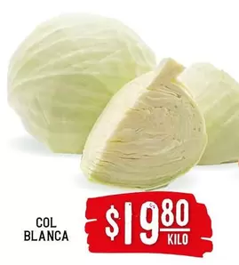 Oferta de Col Blanca por $19.8 en Soriana Híper