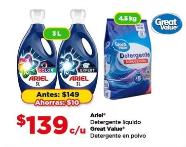 Oferta de Ariel - Detergente Líquido por $139 en Bodega Aurrera