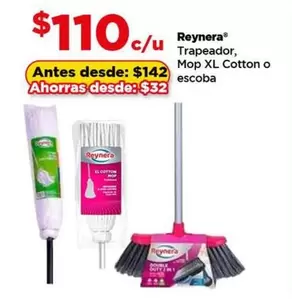 Oferta de Reynera - Trapeador, Mop Xl Cotton O Escoba por $110 en Bodega Aurrera