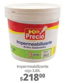 Oferta de Ke Precio - Impermeabilizante Rojo por $218 en La Comer