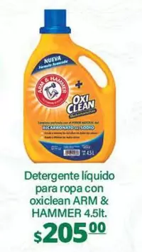 Oferta de Arm & Hammer - Detergente Líquido Para Ropa Con Oxiclean por $205 en La Comer