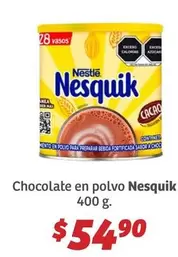 Oferta de Nesquik - Chocolate En Polvo por $54.9 en Soriana Híper