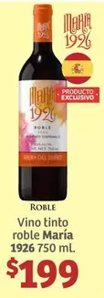 Oferta de Vino Tinto Roble por $199 en Soriana Híper