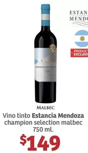 Oferta de Gran Malbec - Vino Tinto Estancia Mendoza Champion Selection Malbec por $149 en Soriana Híper