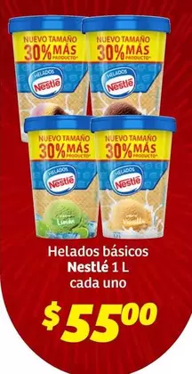 Oferta de Nestlé - Helados Básicos por $55 en Soriana Híper