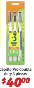 Oferta de Econo - Cepillo Pro Double Duty 3 Piezas por $40 en Soriana Híper