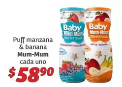 Oferta de Manzana - Puff  & Banana Mum-mum por $58.9 en Soriana Híper