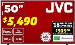 Oferta de JVC - Smarttv por $5490 en Soriana Híper