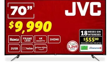 Oferta de JVC - Reluxe 4k Smart Tv por $9990 en Soriana Híper