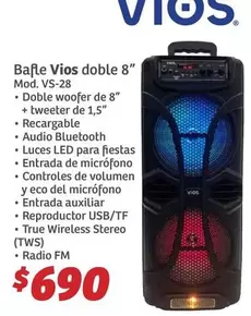 Oferta de Vios - Bafle  Doble 8" por $690 en Soriana Híper