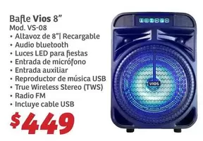 Oferta de Vios - Bafle  8" por $449 en Soriana Híper