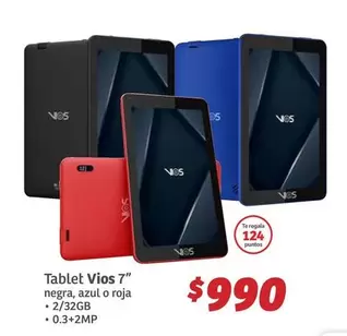 Oferta de Xiaomi - Tablet Vio 7" Negra, Azul O Roja, 2/32GB por $990 en Soriana Híper