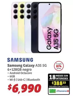 Oferta de Galaxy -  A35 5G por $6990 en Soriana Híper