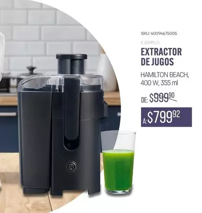 Oferta de Hamilton - Extractor De Jugos por $799.92 en Woolworth